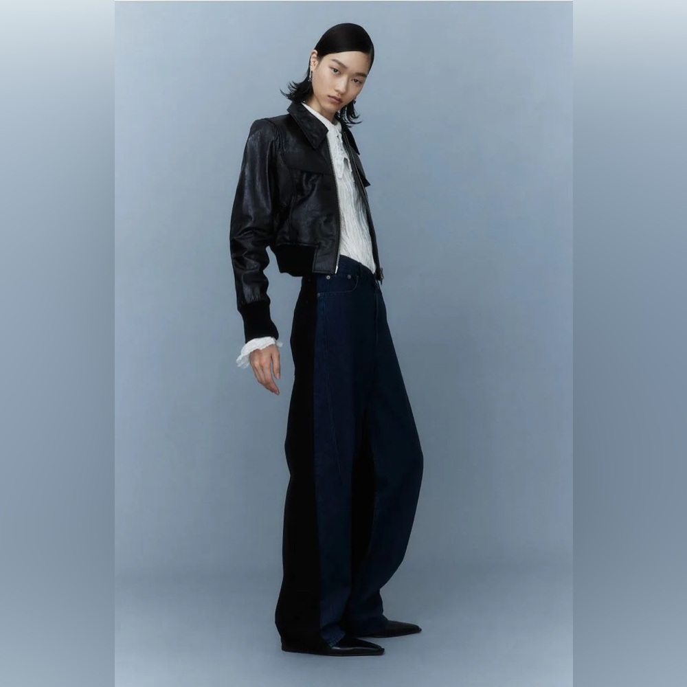 NWT H&M Studio A/W 2023 Two-Tone Wide-Leg Baggy Jeans | US 12 / EUR 44